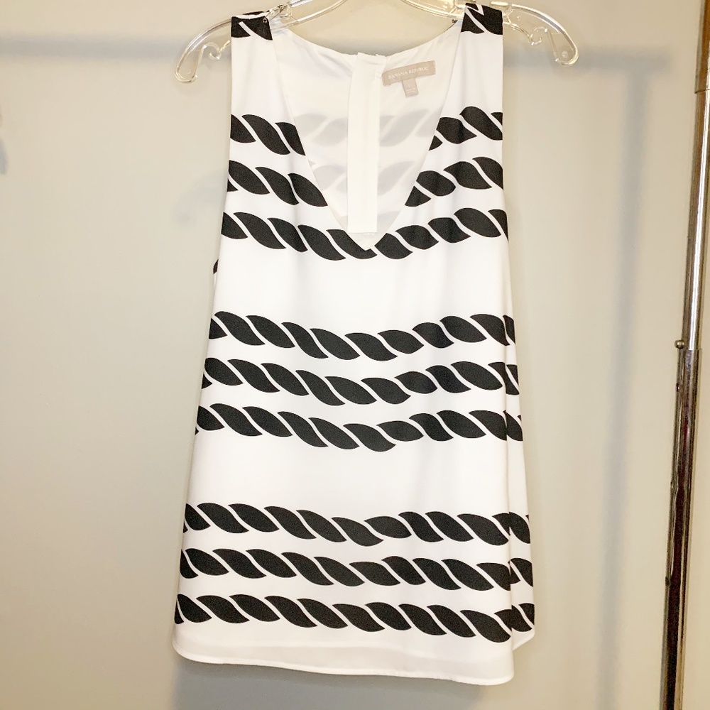 Banana Republic Sleeveless Blouse Navy Cord L